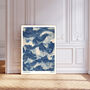 Japanese Yasuragi Inner Peace Blue Wave Art Print, thumbnail 1 of 3