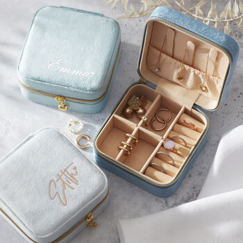 Velvet Jewelry Box, Travel Jewellery Box, Bridesmaid Proposal, Small Earring Organizer, Gifts Box Sister, Friend, Birthday Gift, 2 of 9
