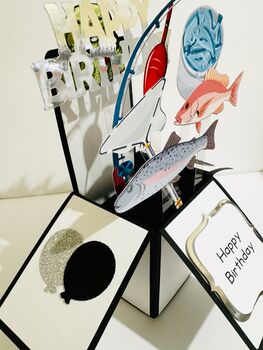 Fishing Themed 3D Birthday Card, 5 of 8