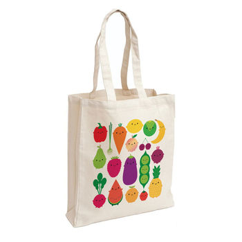 Five A Day Kawaii Fruit And Vegetables Shopper Bag, 2 of 7
