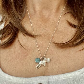 Silver Beachcomber Shell Charm Necklace, 6 of 7
