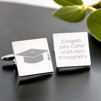 Personalised Graduation Square Cufflinks, 3 of 7