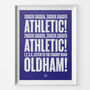 Oldham Athletic ' Zigger Zagger' Football Song Print, thumbnail 1 of 3