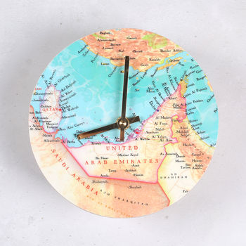 Personalised Map Location Round Wall Clock For Him, 2 of 4