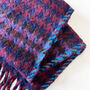 Chunky Houndstooth Purple Felted Scarf, thumbnail 8 of 12