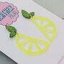 Yellow Lemon Slice Glitter Resin Handmade Statement Earrings, thumbnail 2 of 3