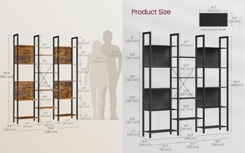 Bookshelf Bookcase Storage Organising Shelves, 3 of 8