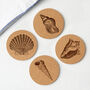 Set Of Four 'Shells' Assorted Round Cork Coasters, thumbnail 1 of 2