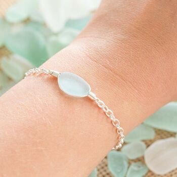 Cornish Sea Glass Bracelet Aqua, 5 of 7