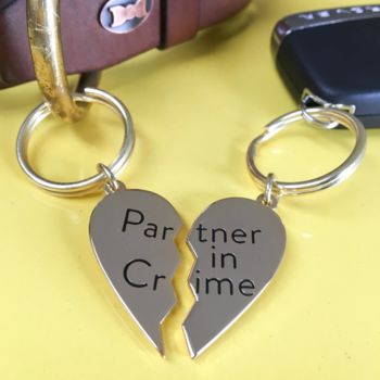 Partner In Crime Dog Collar Charm And Keyring, 2 of 3