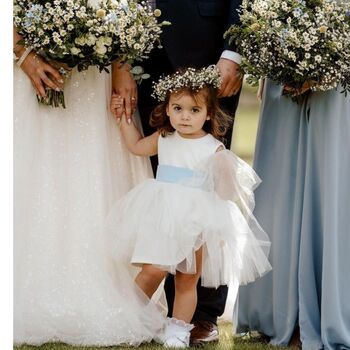 Sparkly Tulle Heart Back Flower Girl Dress, 3 of 12