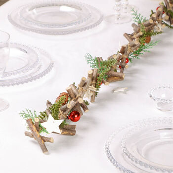 Natural Woodland Garland Christmas Table Centrepiece, 4 of 6