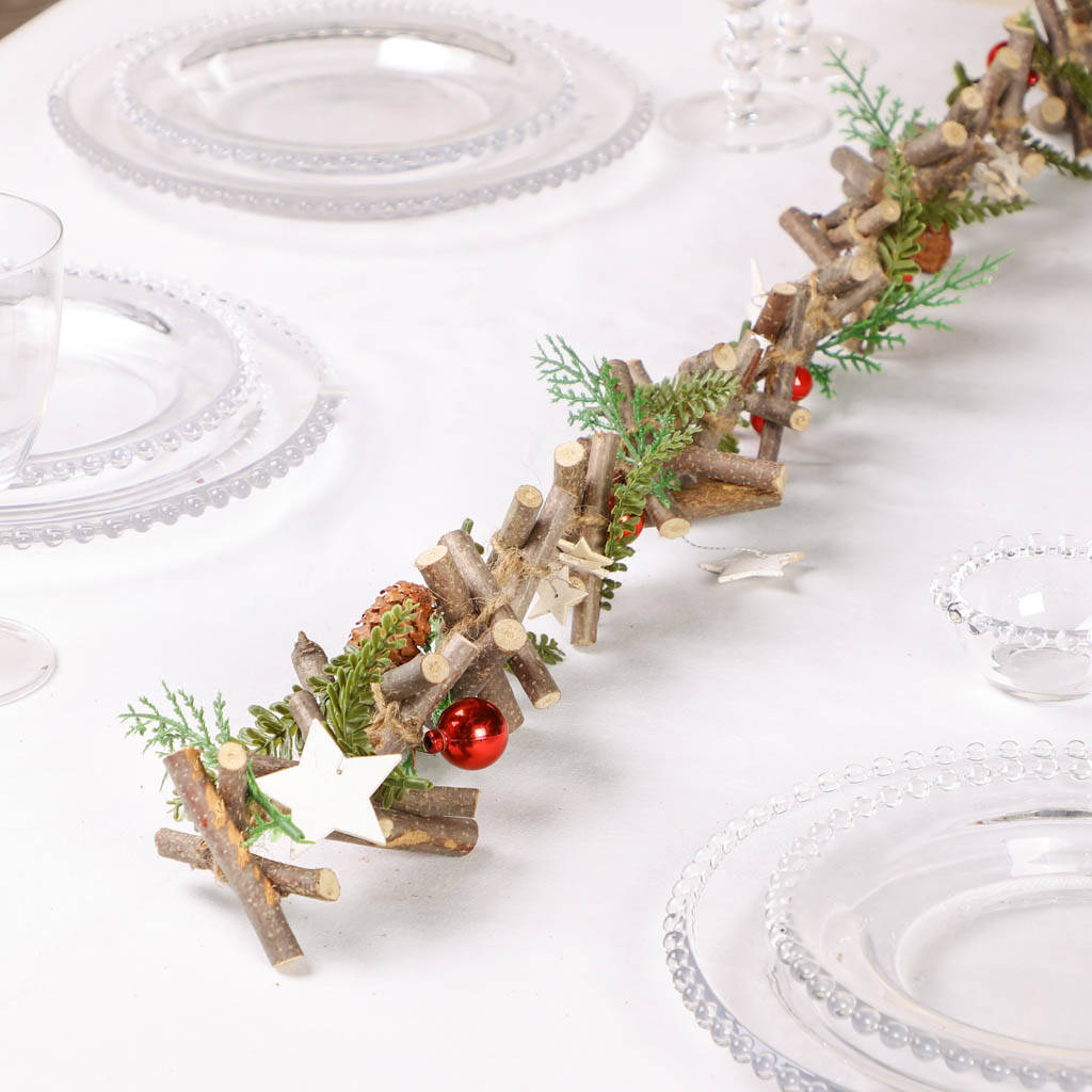 Natural Woodland Garland Christmas Table Centrepiece, 1 of 3