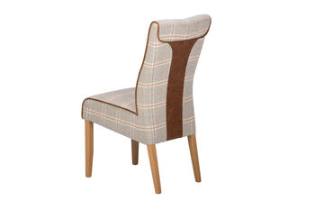 Headingly Dining Chair Multi Pane Wool And Leather, 2 of 2