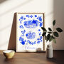 Scenes Of Florence, Italy Blue Tile Inspired Travel Print, thumbnail 7 of 12