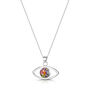 Real Flower Sterling Silver Evil Eye Pendant Necklace Seven Different Flower Options, thumbnail 7 of 12