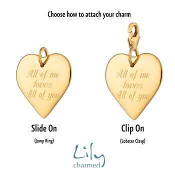 Engraved Gold Plated Large Heart Charm, 3 of 7