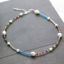 Rainbow Multicoloured Seed Bead And Pearl Necklace, thumbnail 3 of 8