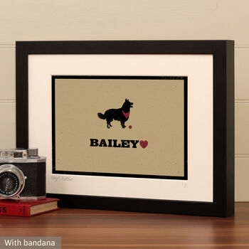 Personalised Border Collie Print For One Or Two Dogs, 7 of 10