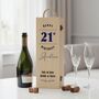 21st Birthday Hinged Wooden Bottle Gift Box, thumbnail 1 of 4