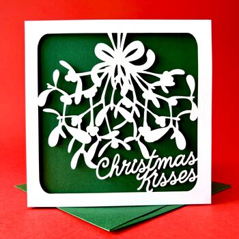 Mistletoe Papercut Christmas Card, 3 of 6