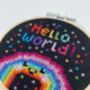 Hello World Cross Stitch Kit, thumbnail 2 of 4