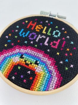 Hello World Cross Stitch Kit, 2 of 4
