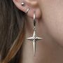 Starburst Cross Hoop Earrings, thumbnail 1 of 4