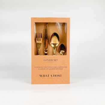 Milan Gold Stainless Steel Cutlery Sets X16/24 Pieces, 2 of 4