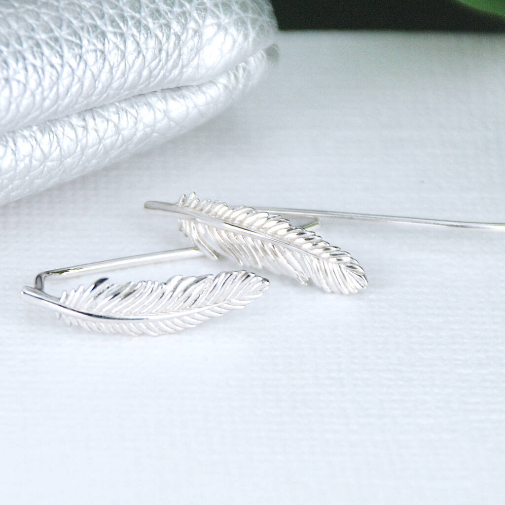 Quill Sterling Silver Feather Stud Earrings – Barse Jewelry