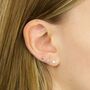 Mini Sterling Silver Cz Star Stud Earrings, thumbnail 2 of 7