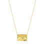 Gold Plated Reversible Cz Engraved Envelope Necklace, thumbnail 2 of 9
