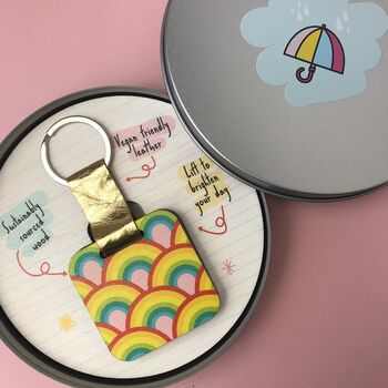 Personalised Rainbow Print Keyring, 6 of 6