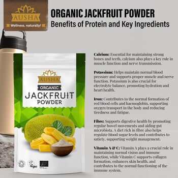 Ausha Organic Jackfruit Powder 250g Gut Health, Use Jackfruit Powder In Porridge, Cereals, Baking UK Certified Organic By Soil Association, 12 of 12