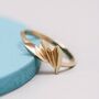 9ct Gold Geometric Fan Shape Ring, thumbnail 7 of 10