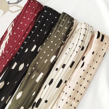 Green And Beige Polka Vintage Neck Silk Scarf, 2 of 9