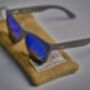 Boatmans Recycled Denim Frame And Blue Lens Sunglasses, thumbnail 4 of 11