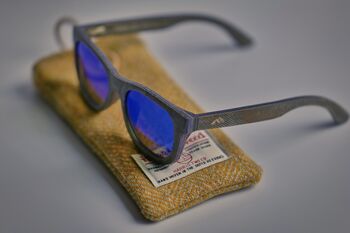Boatmans Recycled Denim Frame And Blue Lens Sunglasses, 4 of 11
