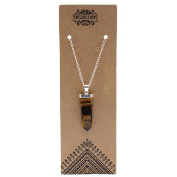 Gemstone Flat Pencil Pendant Tiger Eye, 2 of 7