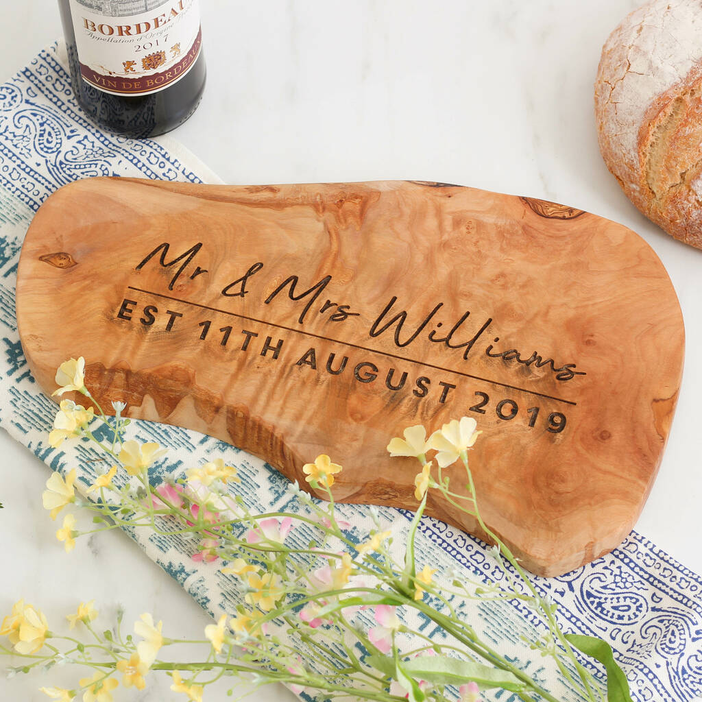 Personalised Mr And Mrs Wedding Chopping Board