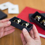 Border Collie Gold Plated Enamel Cufflinks, thumbnail 4 of 4