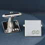 Personalised Sterling Silver Infinity Symbol Cufflinks, thumbnail 2 of 11