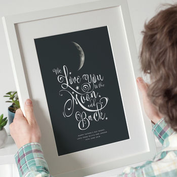 Personalised 'I Love You To The Moon And Back' Print, 2 of 8