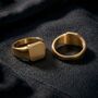 Men’s 18 K Gold Plated Signet Ring, thumbnail 1 of 8