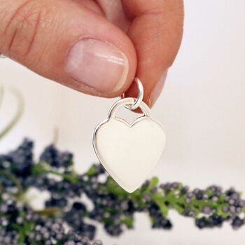 Heart Tag Personalised Silver Charm, 6 of 9