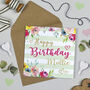 Superstar Green Floral Birthday Card, thumbnail 2 of 5
