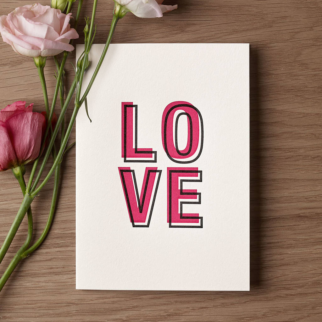 'Love' Letterpress Card, 1 of 3