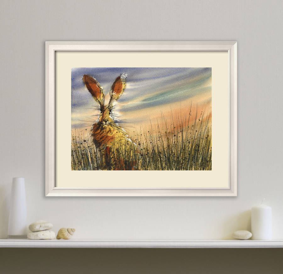 Dusk Hare Signed Print From A Watercolour Painting, 1 of 5