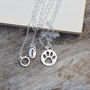 Hollow Pawprint Necklace In Sterling Silver, thumbnail 4 of 4