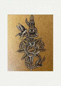 Shaded Tattoo Pointillism Diy Art Set Of Four, 4 of 6